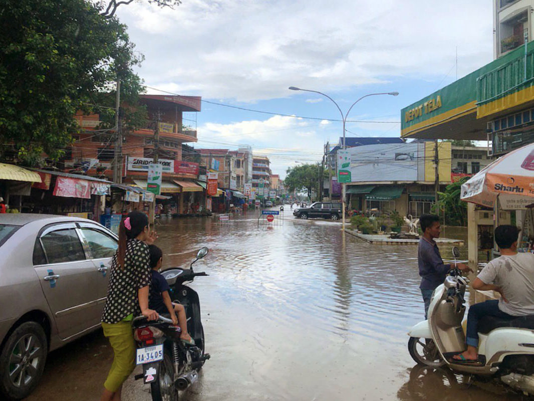 Überflutung in Kratie, Kambodscha